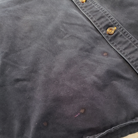 Vintage Carhartt Button Down Heavy Duty Long Sleeve Work Shirt Men's sz L Blue - Picture 7 of 7